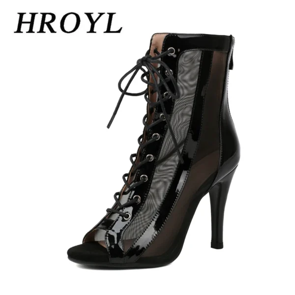Women's Latin Dance Shoes Salsa Tango Ballroom Party Dancing Shoes Ladies/Girls Rubber Bottom Leather High Top Sexy Dance Boots