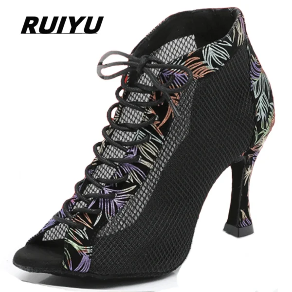 Latin Shoes Salsa Tango Ballroom Party Sports Women's Heeled Boots Summer Breathable Sandals Outdoor Dance Boots On Sale