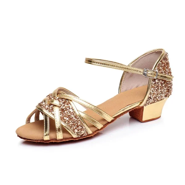 Child Dance Shoe For Girls/Kids/Women Ballroom Latin Shoe Ladies Modern Tango Salsa Sandals Dancing Shoe 3CM Low Heel cow split