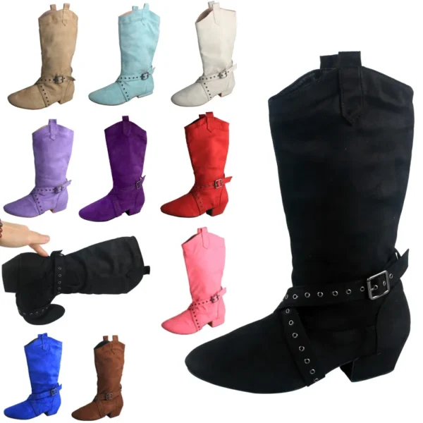 Customized Heel Practice Boots Half Boots Line Dance Boots Soft Suede Bottom Ballroom Party Dance Shoes Black Boots Dancing